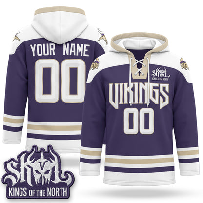Minnesota Vikings 2026 Rivalries Fleece-Lined Custom Hockey Hoodie - Stitched