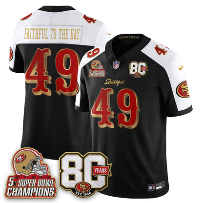 San Francisco 49ers 80 Years & 5X Champs Rivalries Vapor Jersey - Stitched