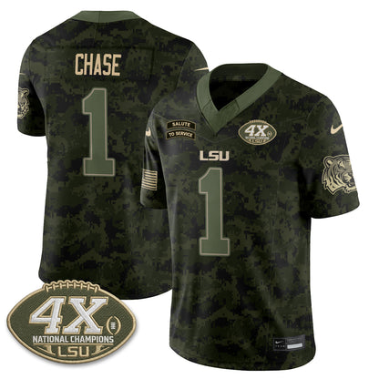 LSU Tigers 2026 Salute to Service Vapor Jersey - Stitched