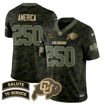 Colorado Buffaloes 2026 Salute to Service Vapor Jersey - Stitched