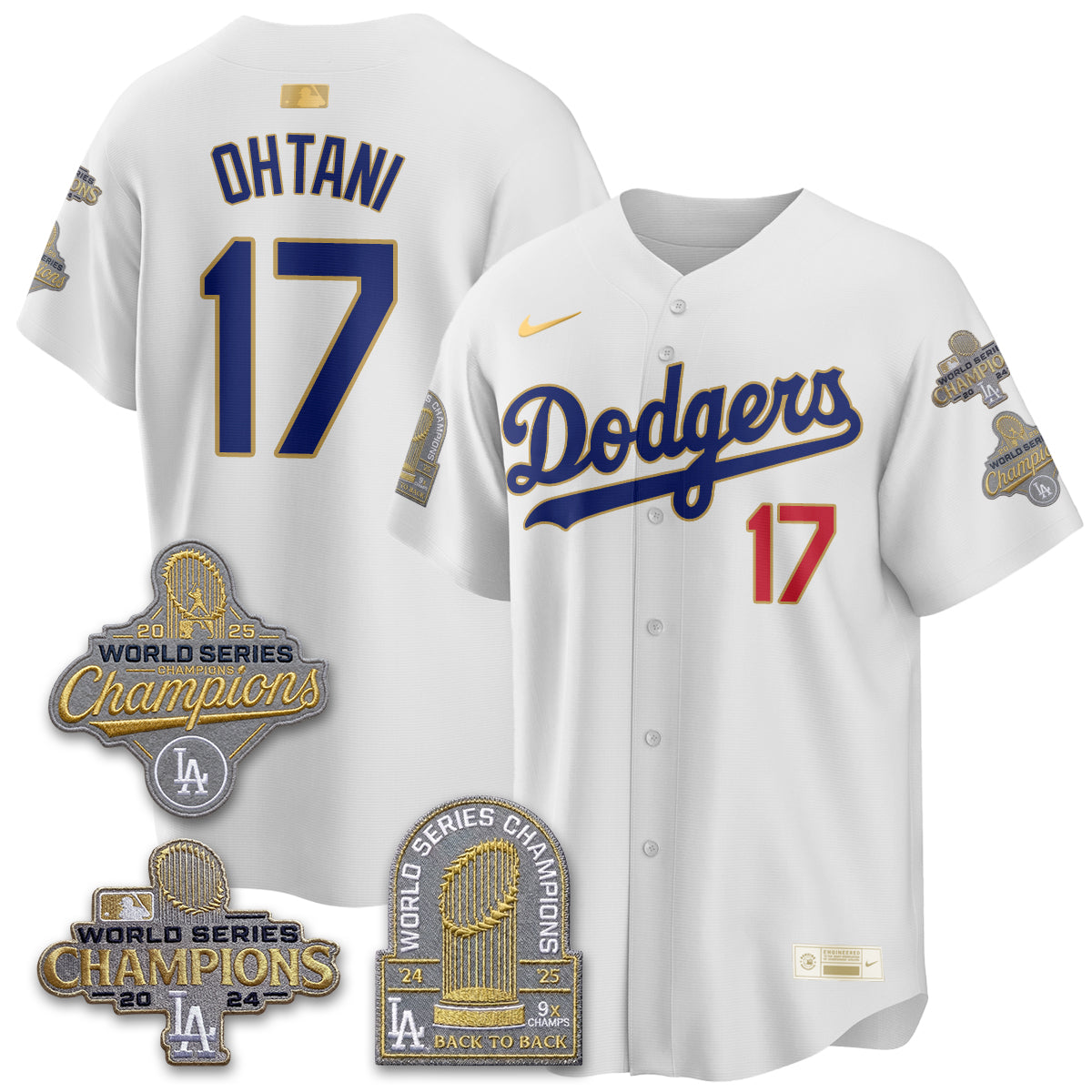 LAD Gold Collection Stadium Vapor Limited Jersey - Back to Back 9x Champs - All Stitched
