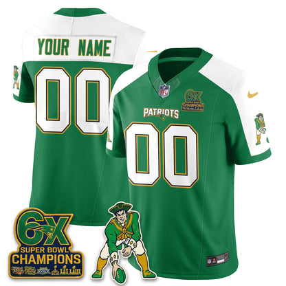New England Patriots Irish Edition Vapor Custom Jersey - Stitched