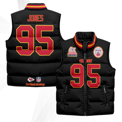Kansas City Chiefs 4X Champs Gold Edition Puffer Vest - Printed