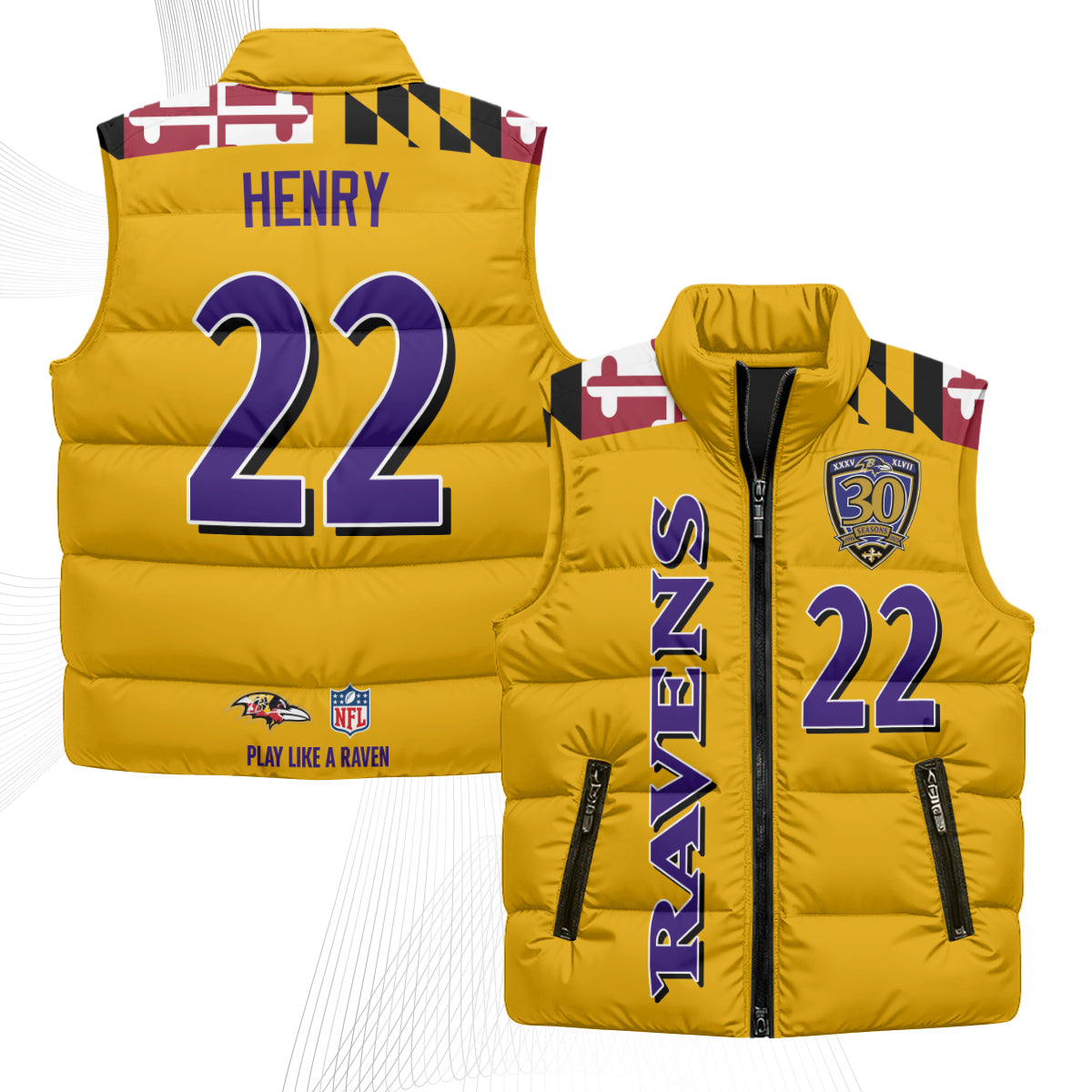BAL Maryland Puffer Vest - Printed
