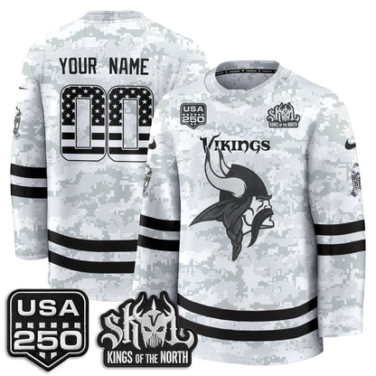 MIN 2026 Salute To Service Edition Custom Hockey Jersey - Printed