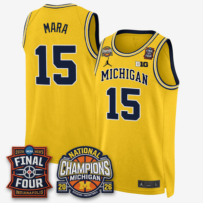 MICH Men's Basketball National Champions Big Text Limited Vapor Jersey - All Stitched