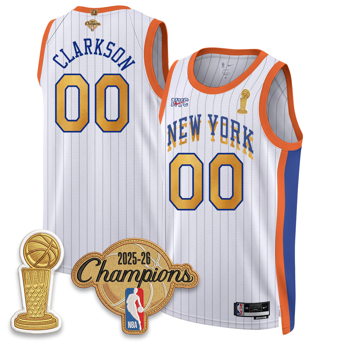 New York Knicks Champions Night Vapor Jersey - Stitched