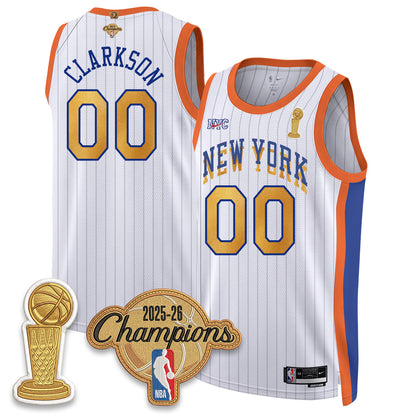 New York Knicks Champions Night Vapor Jersey - Stitched