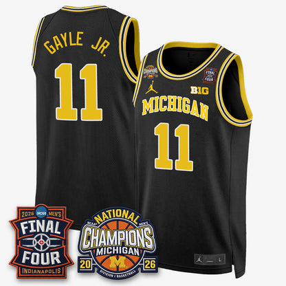 MICH Men's Basketball National Champions Big Text Limited Vapor Jersey - All Stitched