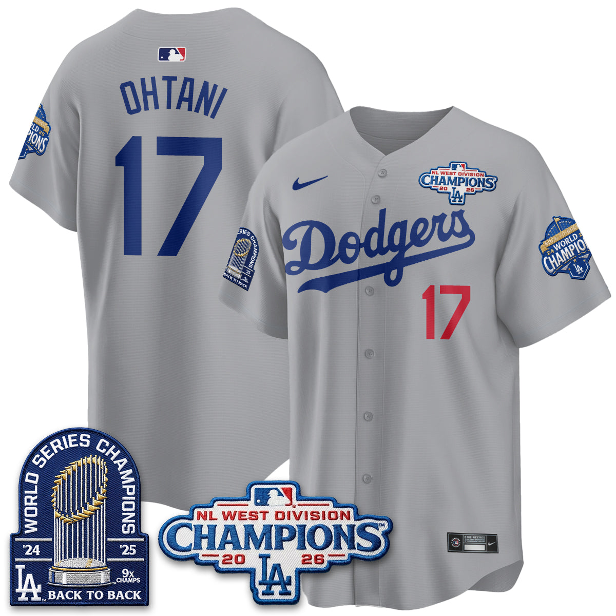 LAD 2026 NL West Champs Vapor Jersey- Stitched