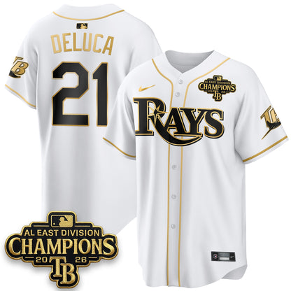 Tampa Bay Rays 2026 AL East Champs Gold Edition Vapor Jersey - Stitched