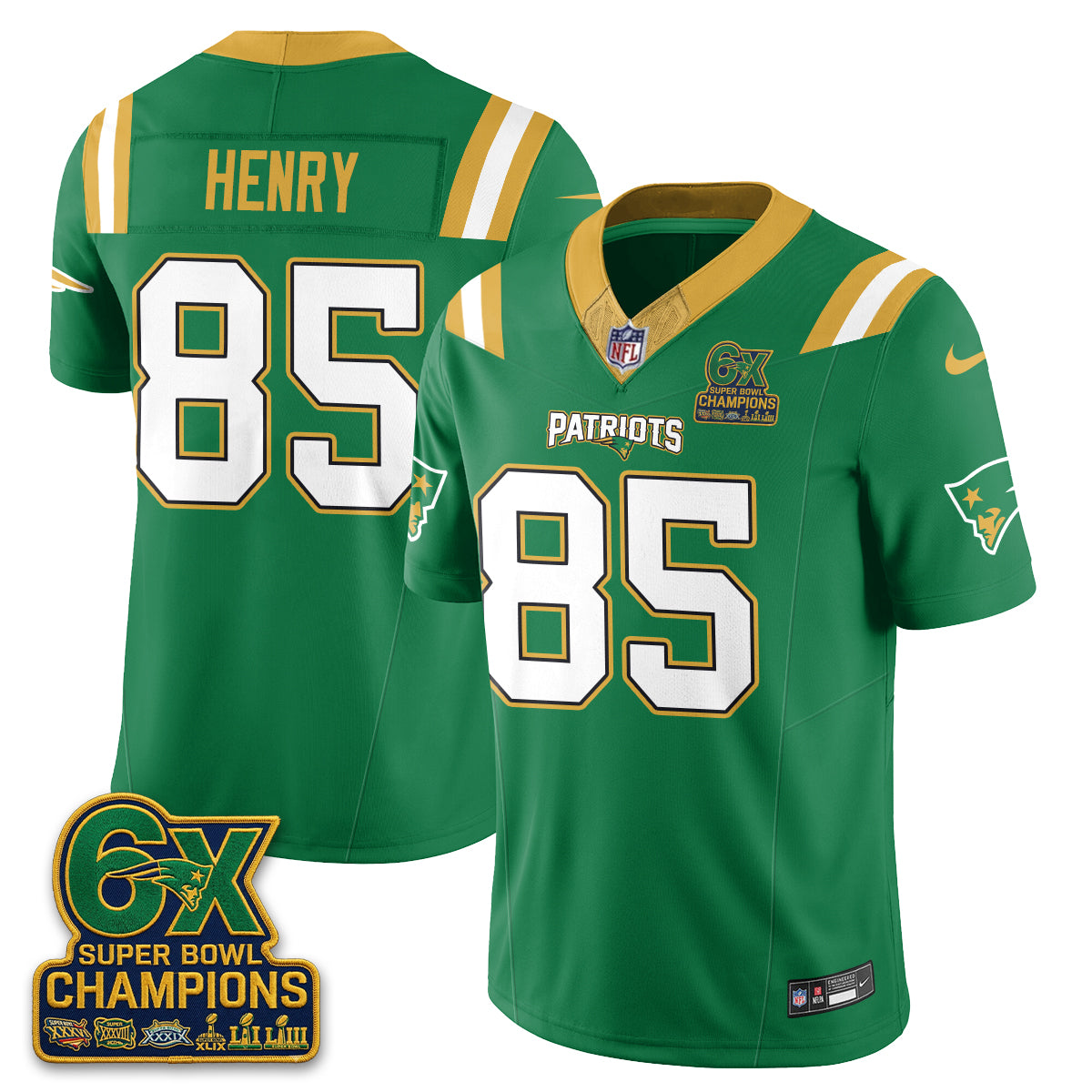 New England Patriots Irish Edition Vapor Jersey - Stitched