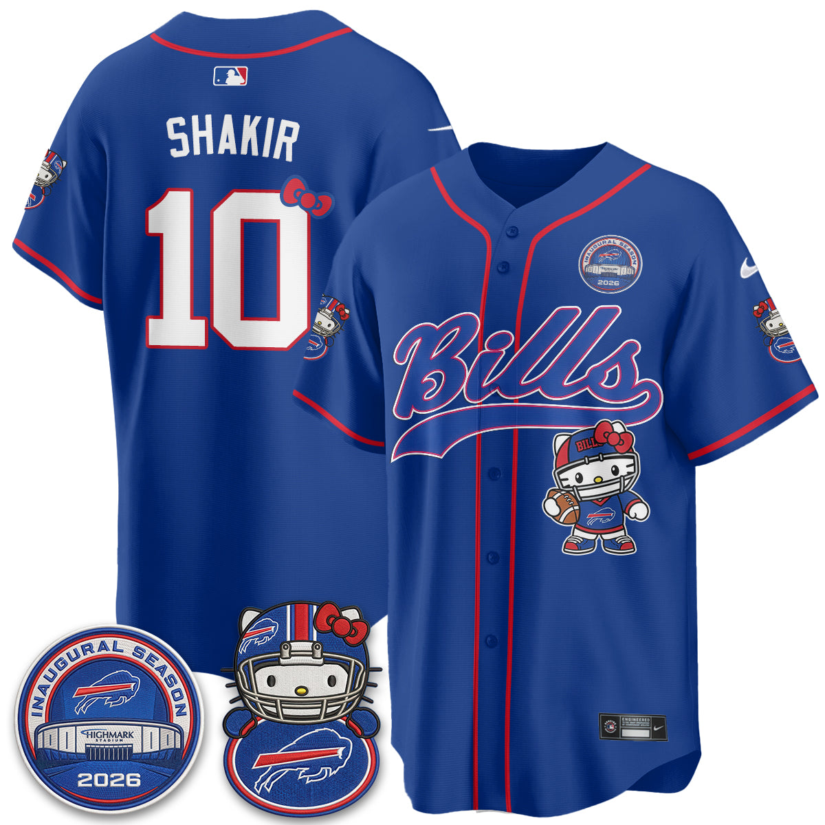 BUF x Meow  Vapor Baseball Jersey - Stitched