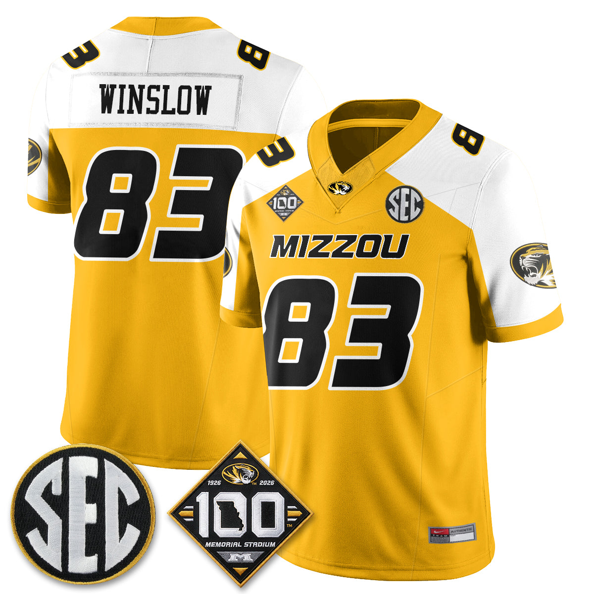 MIZZ 100th Anniversary of Memorial Stadium Vapor Jersey - Stitched