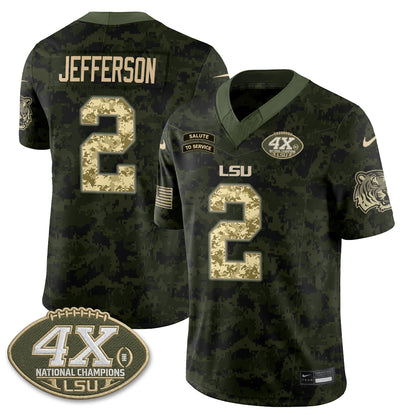 LSU Tigers 2026 Salute to Service Vapor Jersey - Stitched