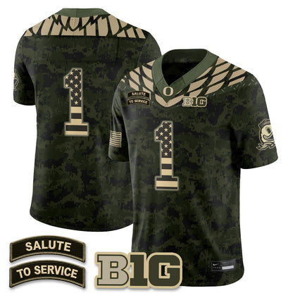 Oregon Ducks 2026 Salute to Service Vapor Jersey - Stitched