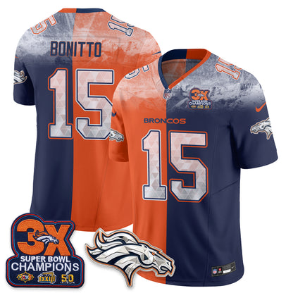 Denver Broncos Mile High Split Edition Vapor Jersey - Stitched