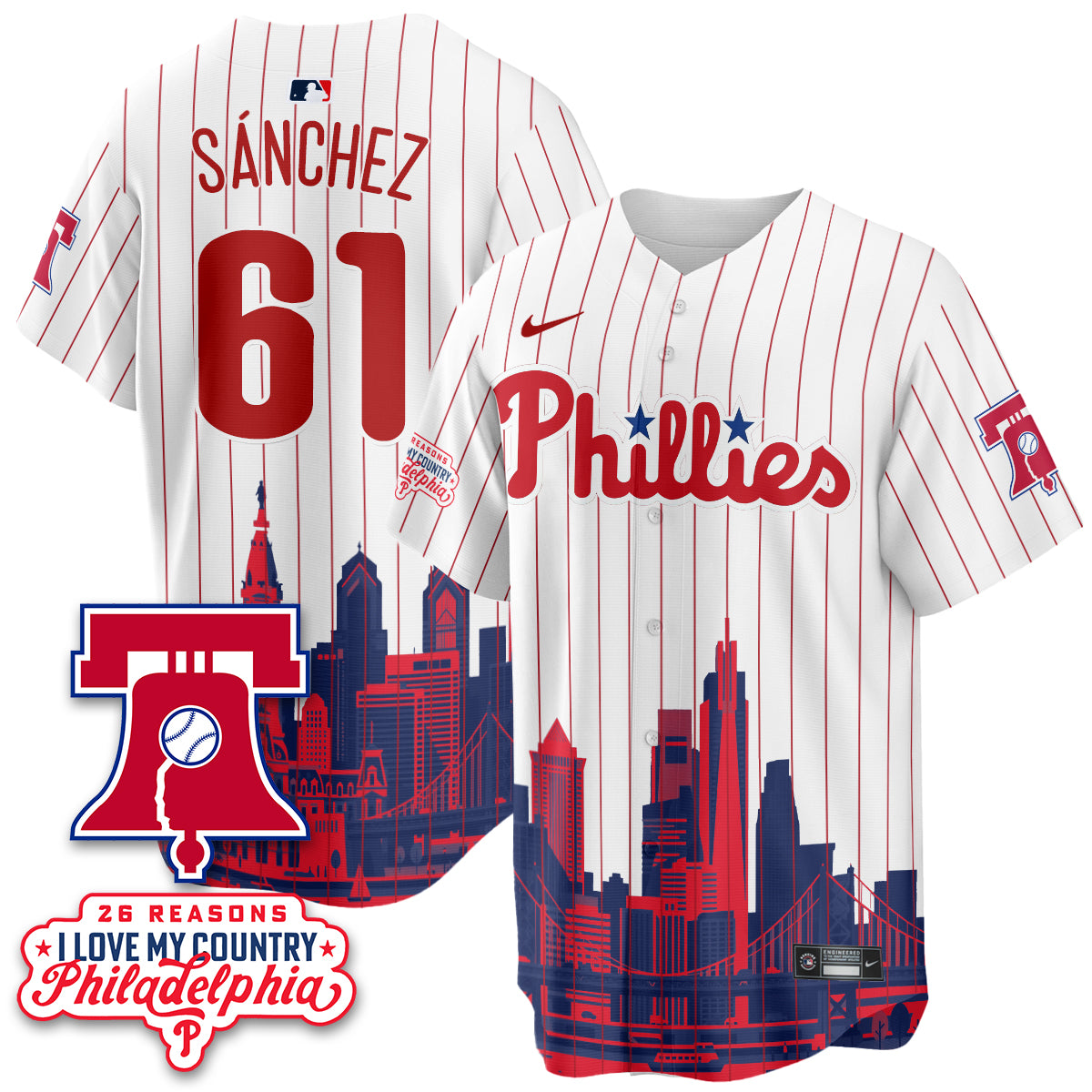 Philadelphia Phillies "26 Reasons I Love My Country" Edition Vapor Jersey - Stitched