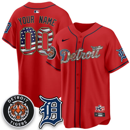 DET 2026 Independence Day USA Vapor Limited Custom Jersey - Stitched