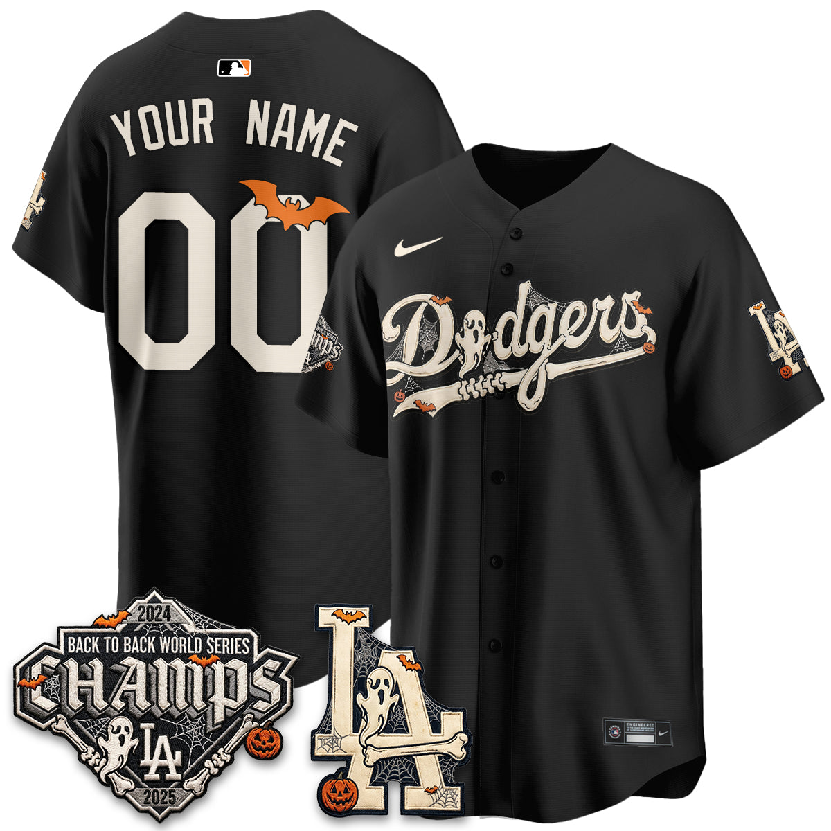 Los Angeles Dodgers Halloween 2026 Vapor Custom Jersey - Stitched