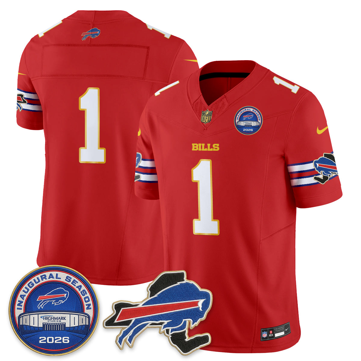 BUF 2026 Gold Trim Edition Vapor Jersey - Stitched