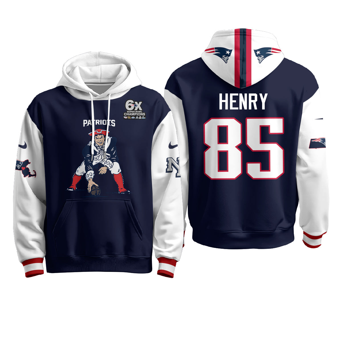 New England Patriots Minuteman Edition Hoodie - Stitched