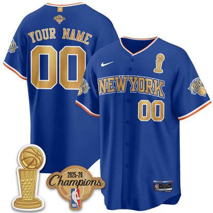 New York Knicks Champions Night Baseball Custom Vapor Jersey - Stitched