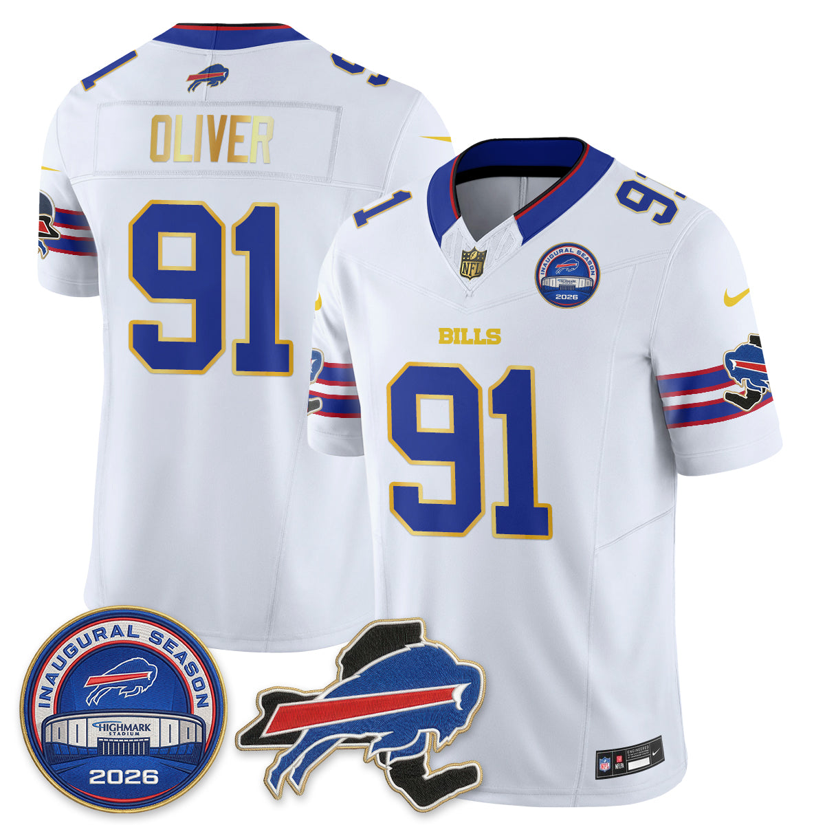 BUF 2026 Gold Trim Edition Vapor Jersey - Stitched