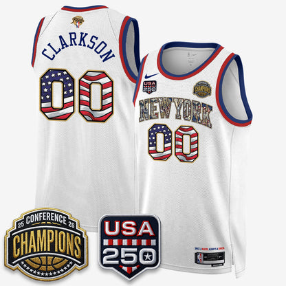 New York Knicks 2026 NBA Eastern Conference Champions x Fourth of July Vapor Jersey - Stitched