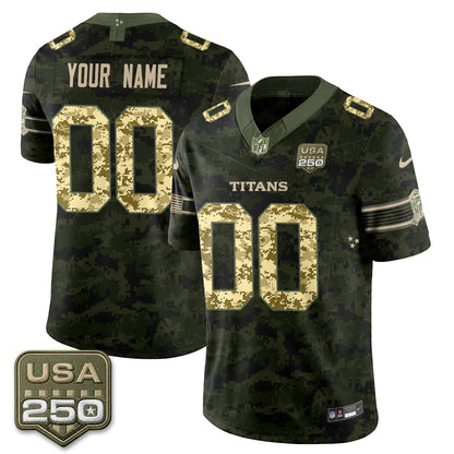 Tennessee Titans 2026 Salute to Service Edition Vapor Custom  Jersey - Stitched