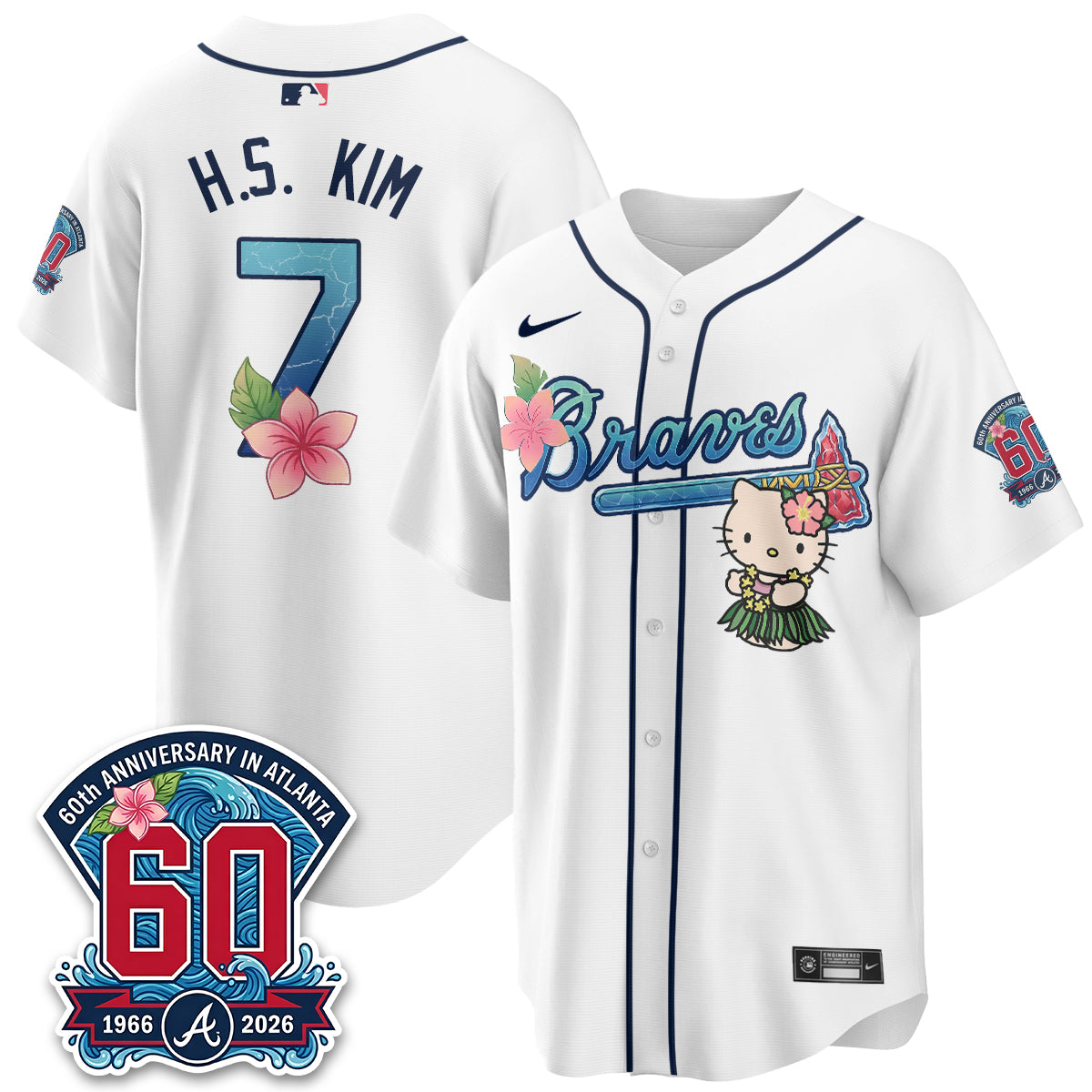 Atlanta Braves x Meow Aloha Spirit Vapor Jersey - Stitched
