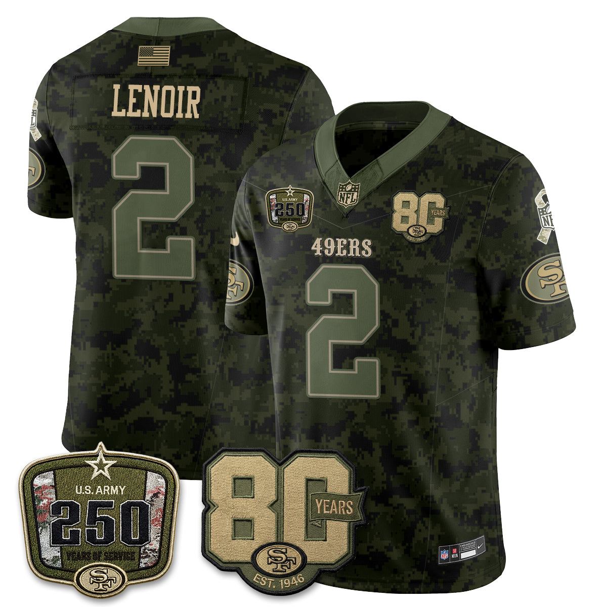 San Francisco 49ers 2026 Salute to Service Edition Vapor Jersey V2- Stitched