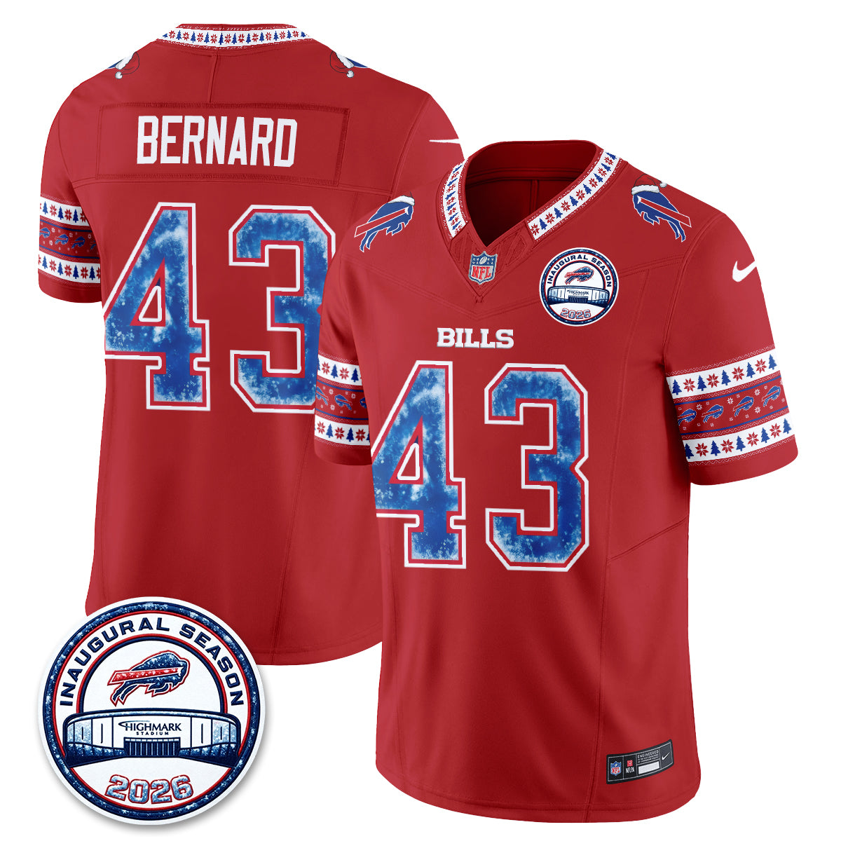 Buffalo Bills Xmas Edition Vapor Jersey - Stitched