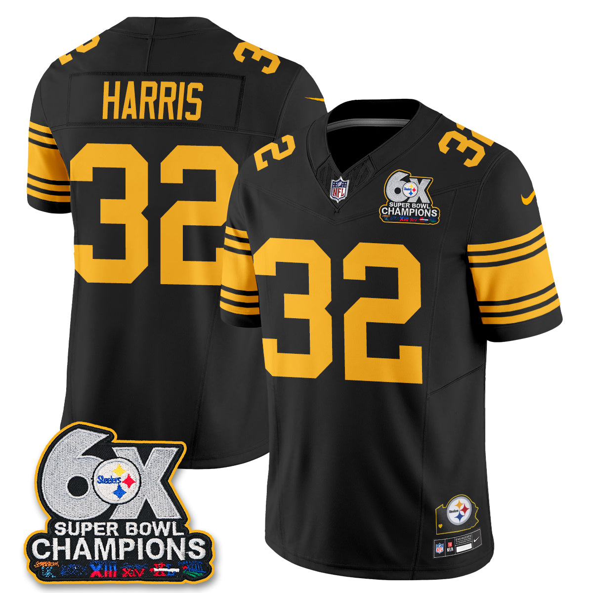 PIT 6X Champs Throwback V2 Vapor Jersey - Stitched