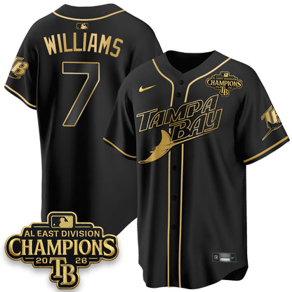 Tampa Bay Rays 2026 AL East Champs Gold Edition Vapor Jersey - Stitched