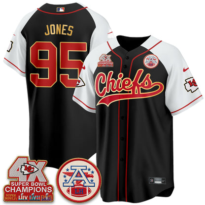 Kansas City Chiefs 4X Champs Gold Trim Edition Vapor Baseball Jersey - Stitched