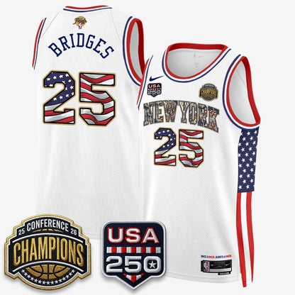 New York Knicks 2026 NBA Eastern Conference Champions x Fourth of July Vapor Jersey - Stitched