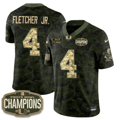 Miami Hurricanes 2026 Salute to Service Vapor Jersey - Stitched