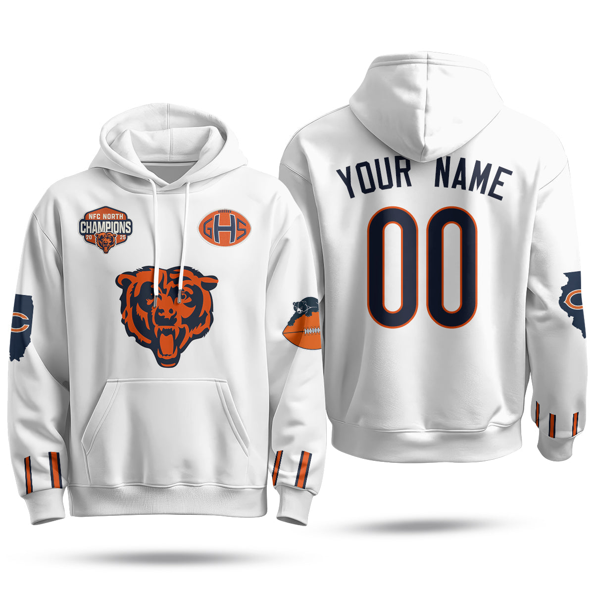 Chicago Bears 2026 Rivalries Custom Fleece Hoodie - Printed