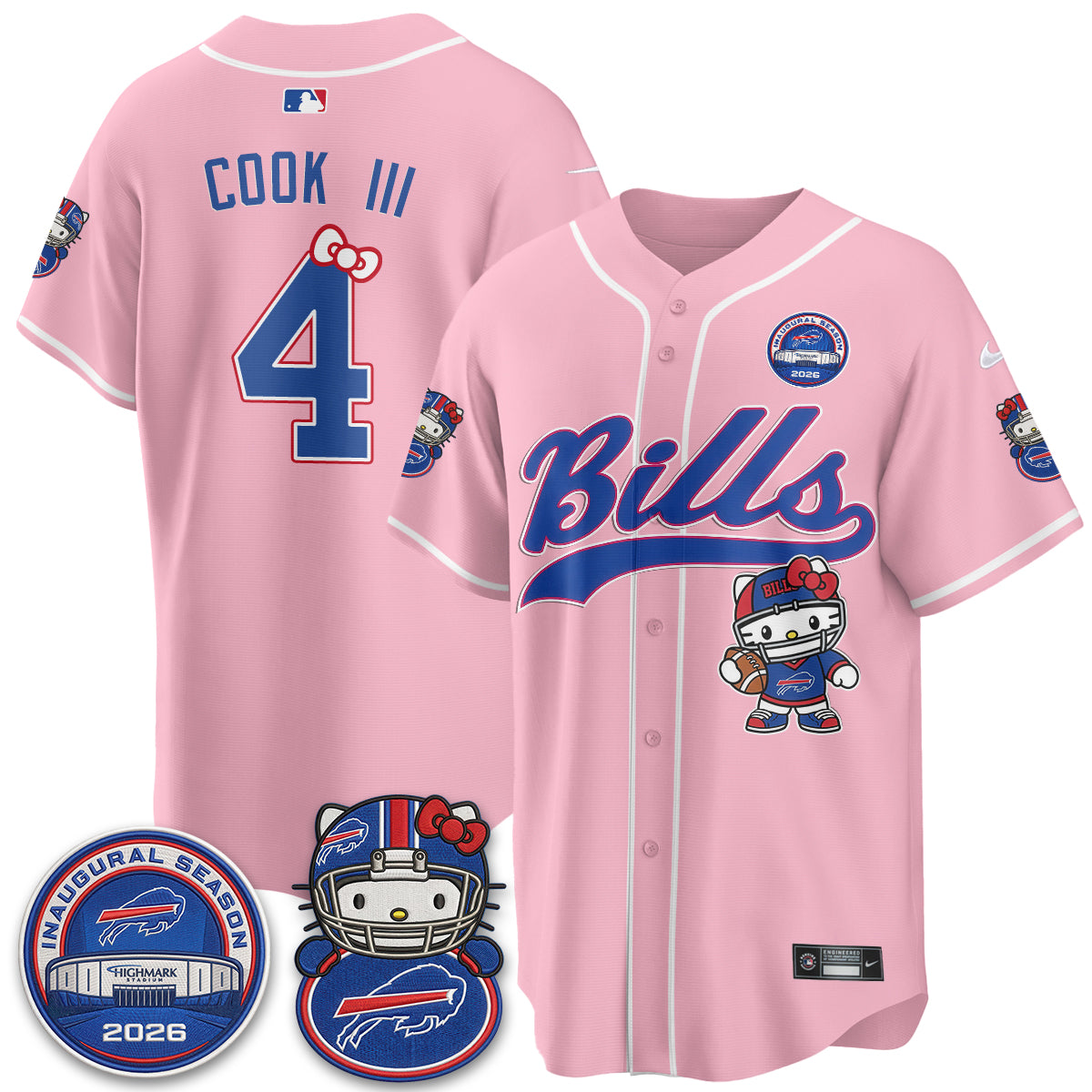 BUF x Meow  Vapor Baseball Jersey - Stitched