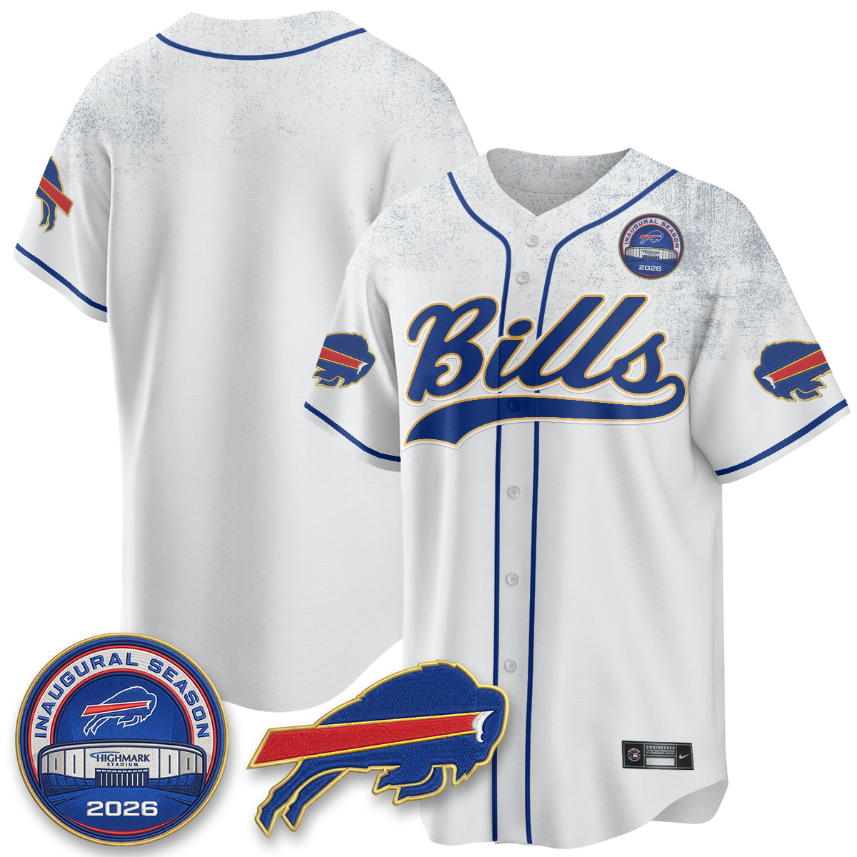 Buffalo Bills 2026 Gold Trim Baseball Edition Vapor Jersey - Stitched