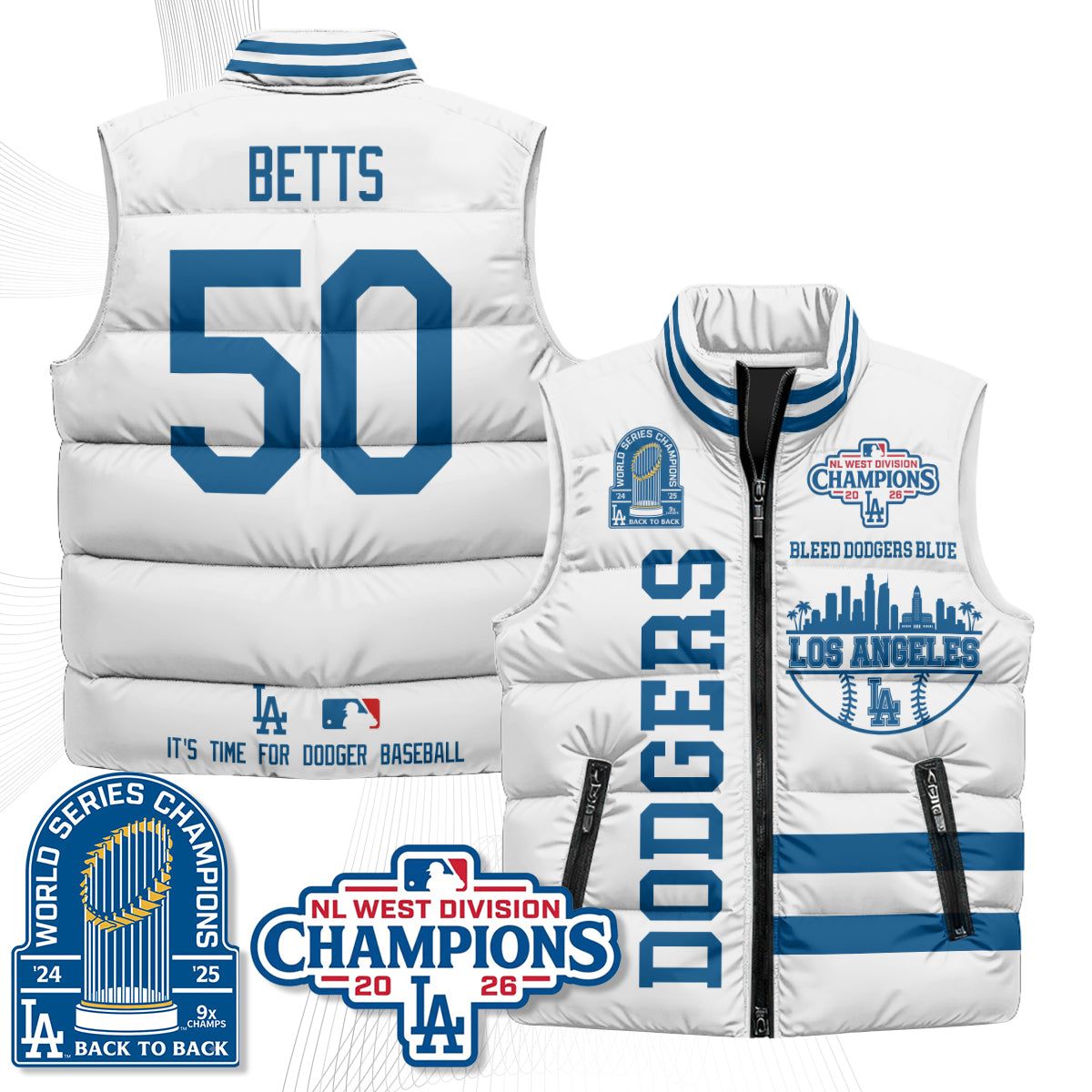 LAD "Bleed Blue" Puffer Vest - Printed