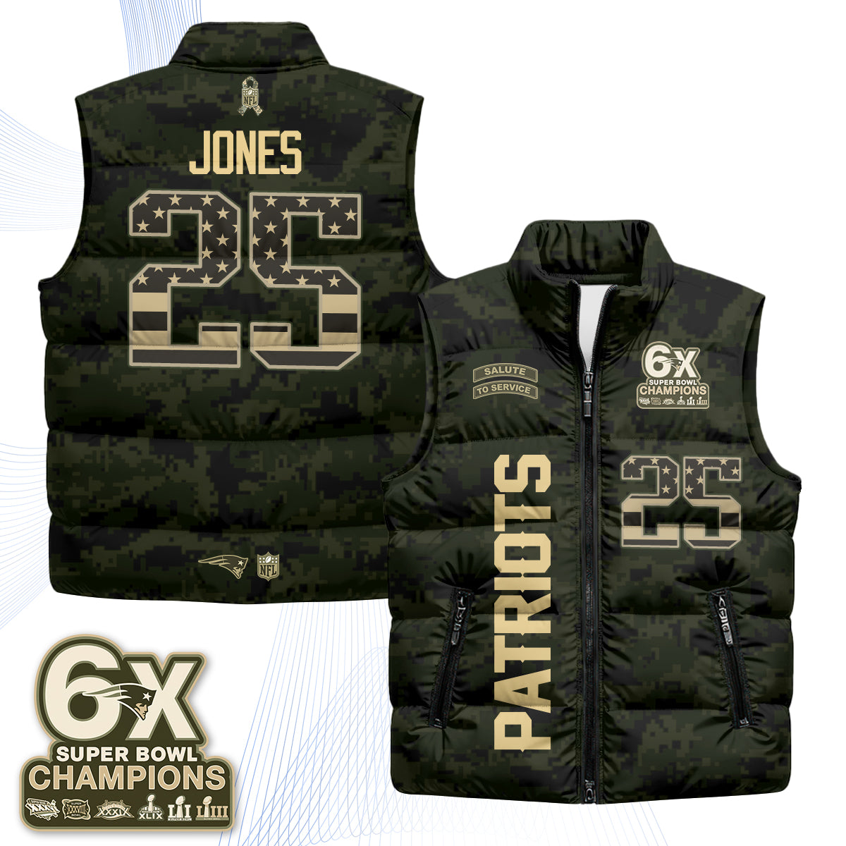 NE 2026 Salute to Service Puffer Vest - Printed