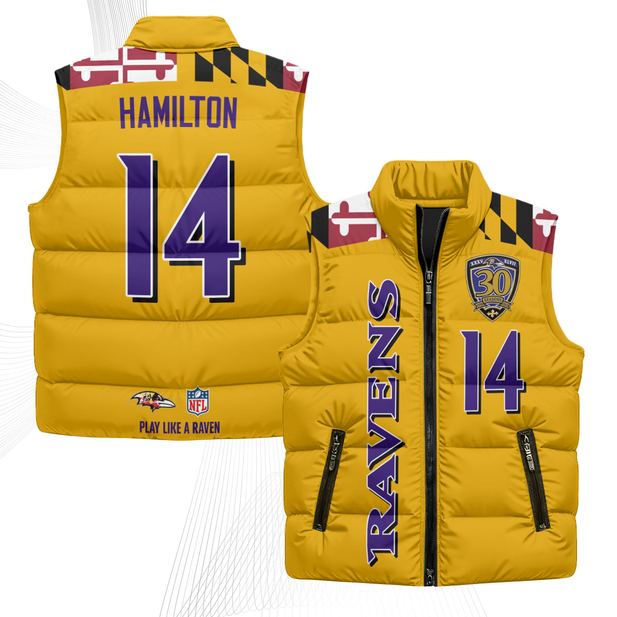 BAL Maryland Puffer Vest - Printed