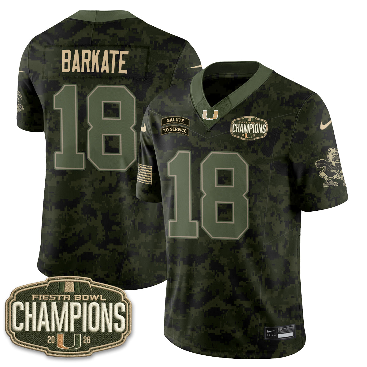 Miami Hurricanes 2026 Salute to Service Vapor Jersey - Stitched