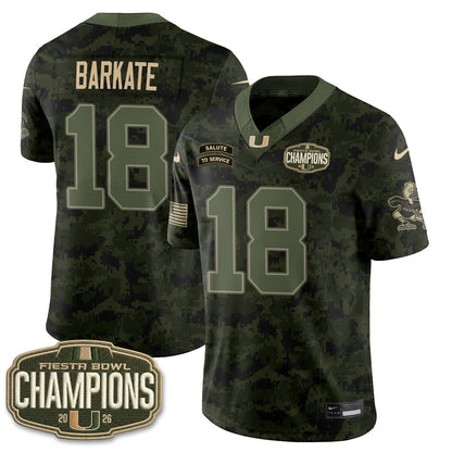 Miami Hurricanes 2026 Salute to Service Vapor Jersey - Stitched
