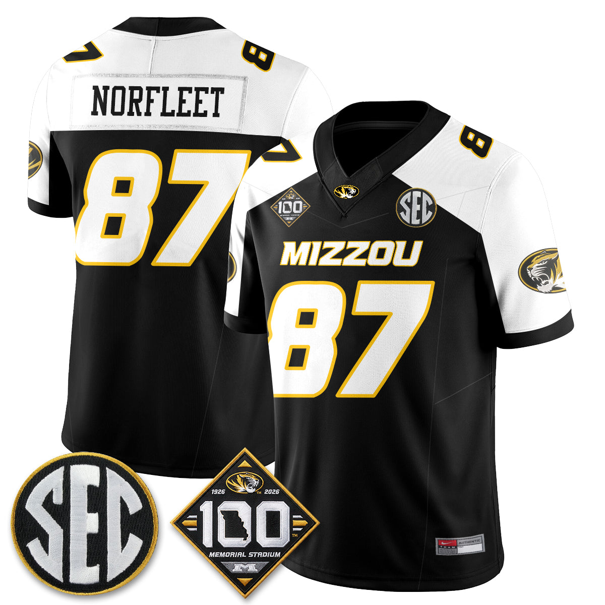 MIZZ 100th Anniversary of Memorial Stadium Vapor Jersey - Stitched
