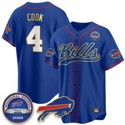 Buffalo Bills 2026 Gold Trim Baseball Edition Vapor Jersey - Stitched