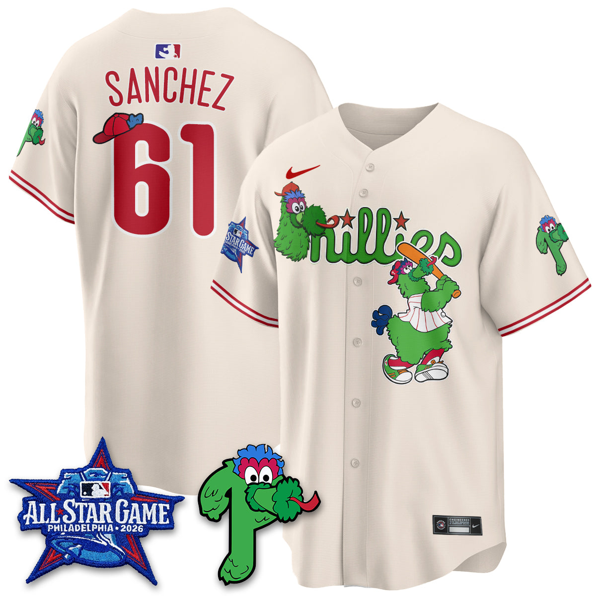 Philadelphia Phillies Phanatic Vapor Limited Jersey - Stitched