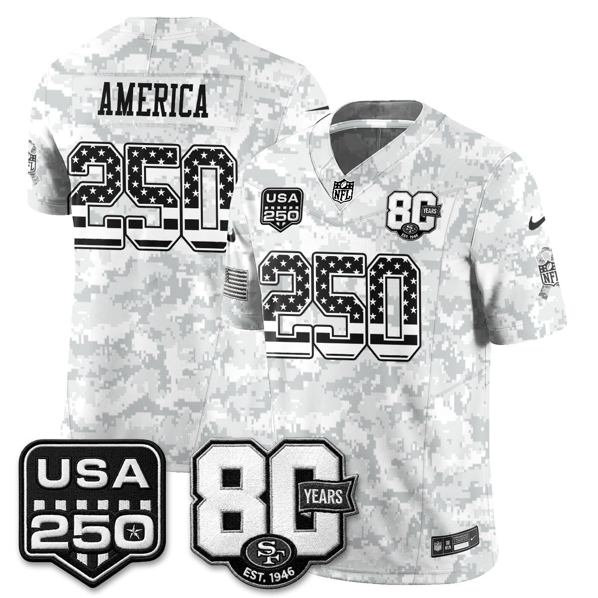 San Francisco 49ers 2026 Salute to Service Edition Vapor Jersey - Stitched
